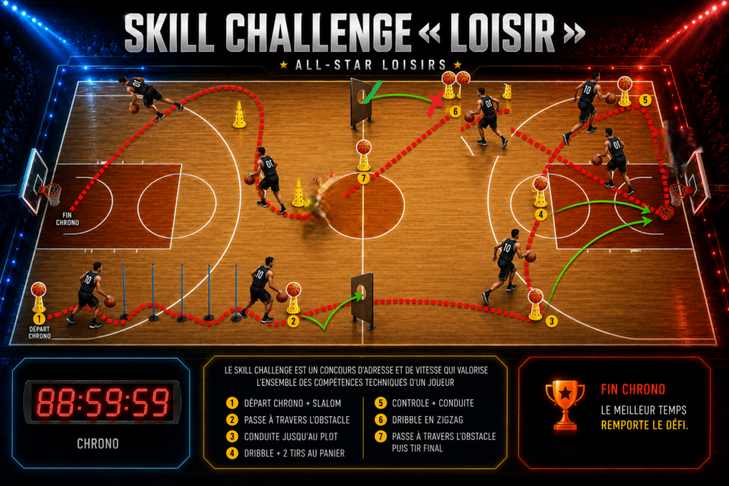 Concours Skills challenge basket pendant la compétition